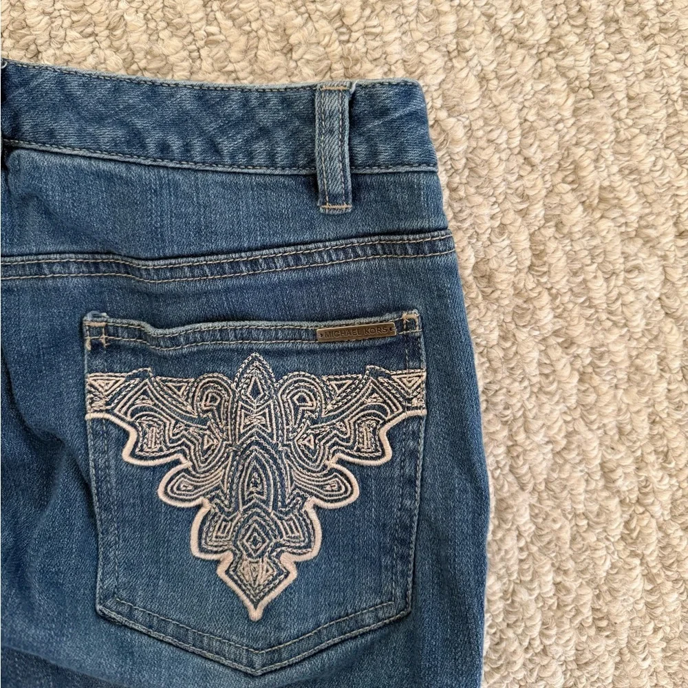 Michael Kors Embroidered Boho Bootcut Jeans